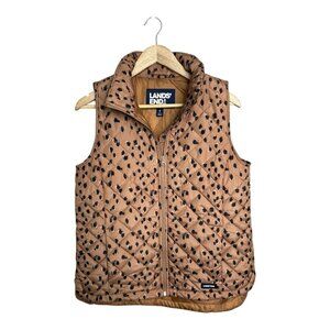 Lands' End Womens FeatherFree Insulated Leopard Print Vest Small | Sophisticated